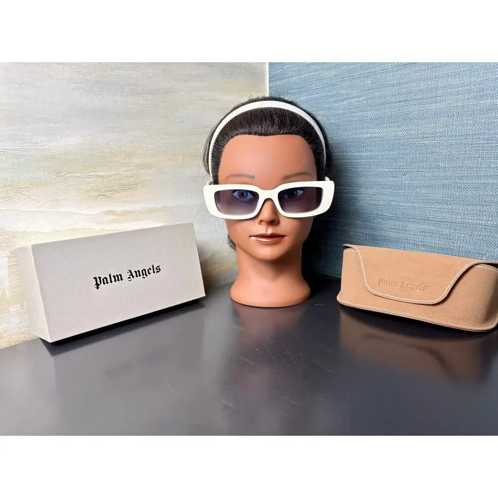 NWB - Palm Angels Sunglasses - White Frame, Blue Lens